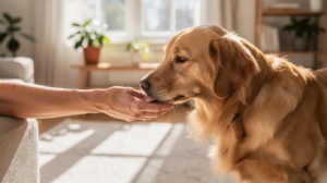 How to stop a dog from licking people at home