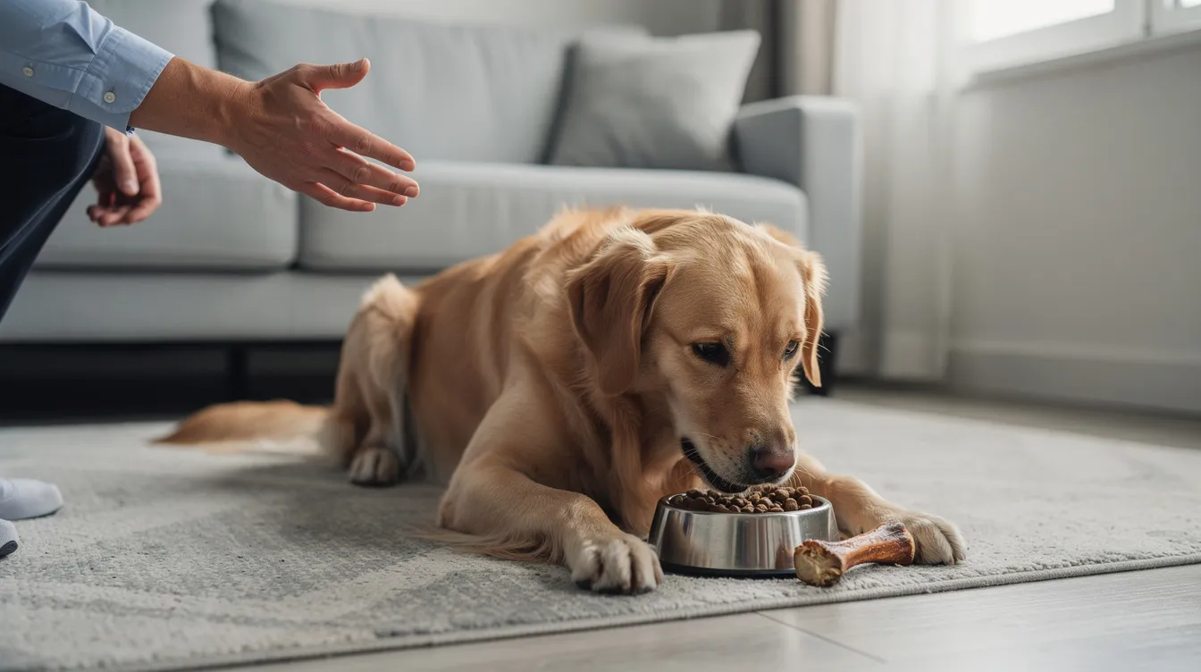 What causes resource guarding in dogs around food