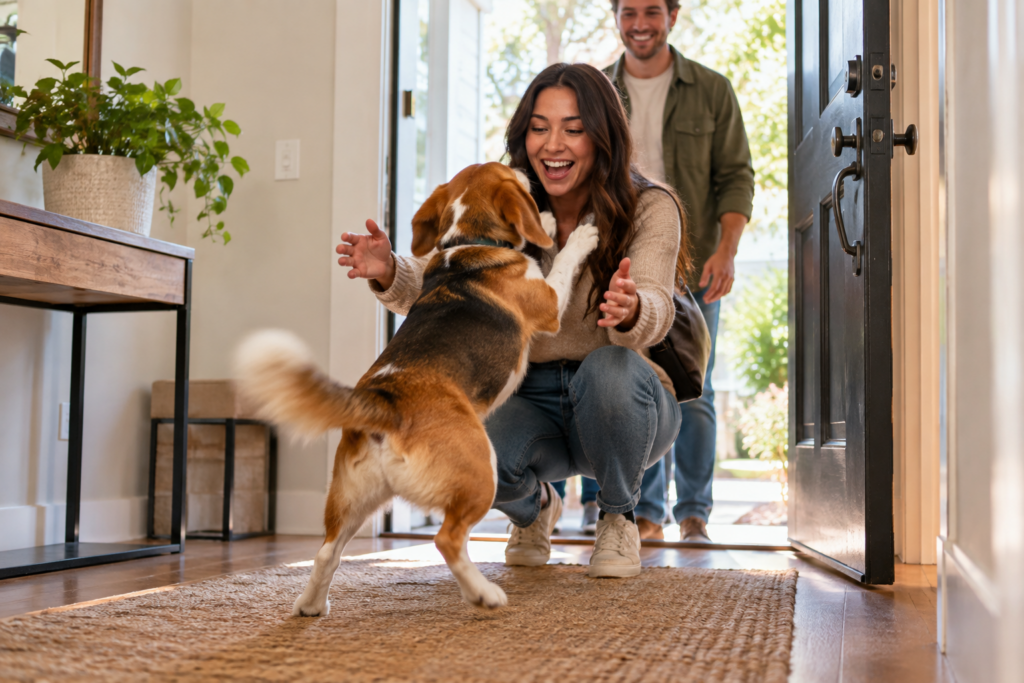 dog excited when guests come over